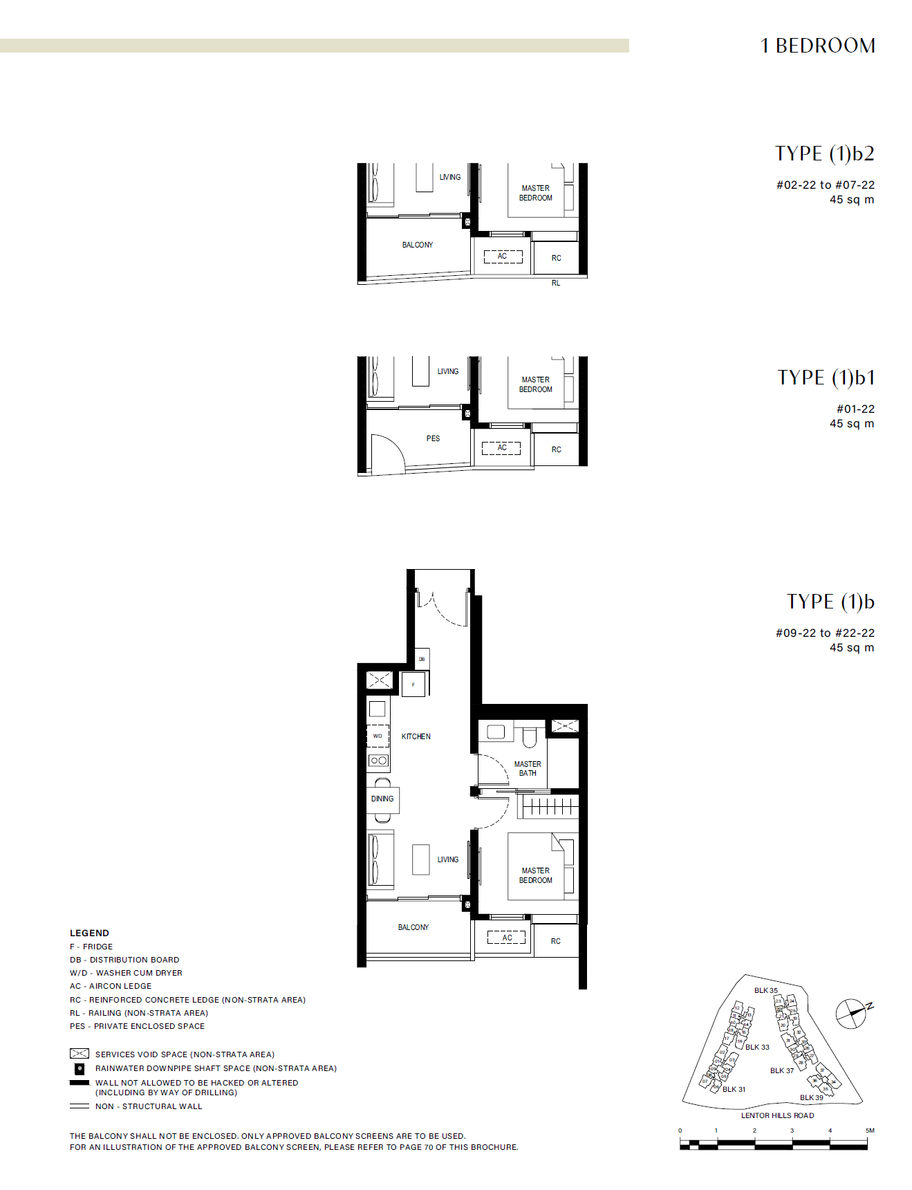 Lentor Hills Residences 1 Bedroom Floor Plan 12